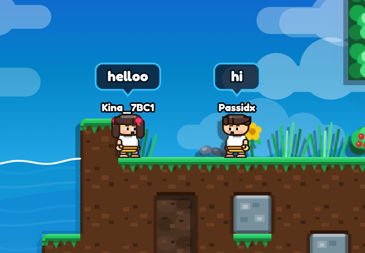 Chatting with speech bubbles and friends in BrowserTopia