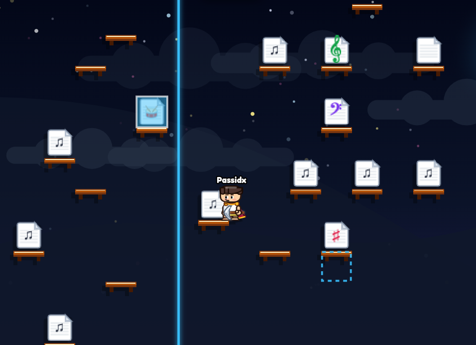 Composing songs with note blocks in BrowserTopia